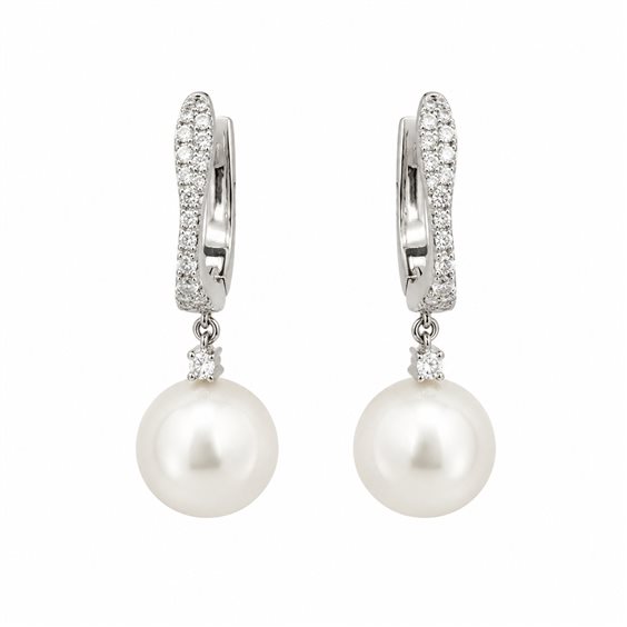 Orecchini Cianfrone Gioielli Donna in Oro bianco Perla E1176PL_DW - E1176PL_DW